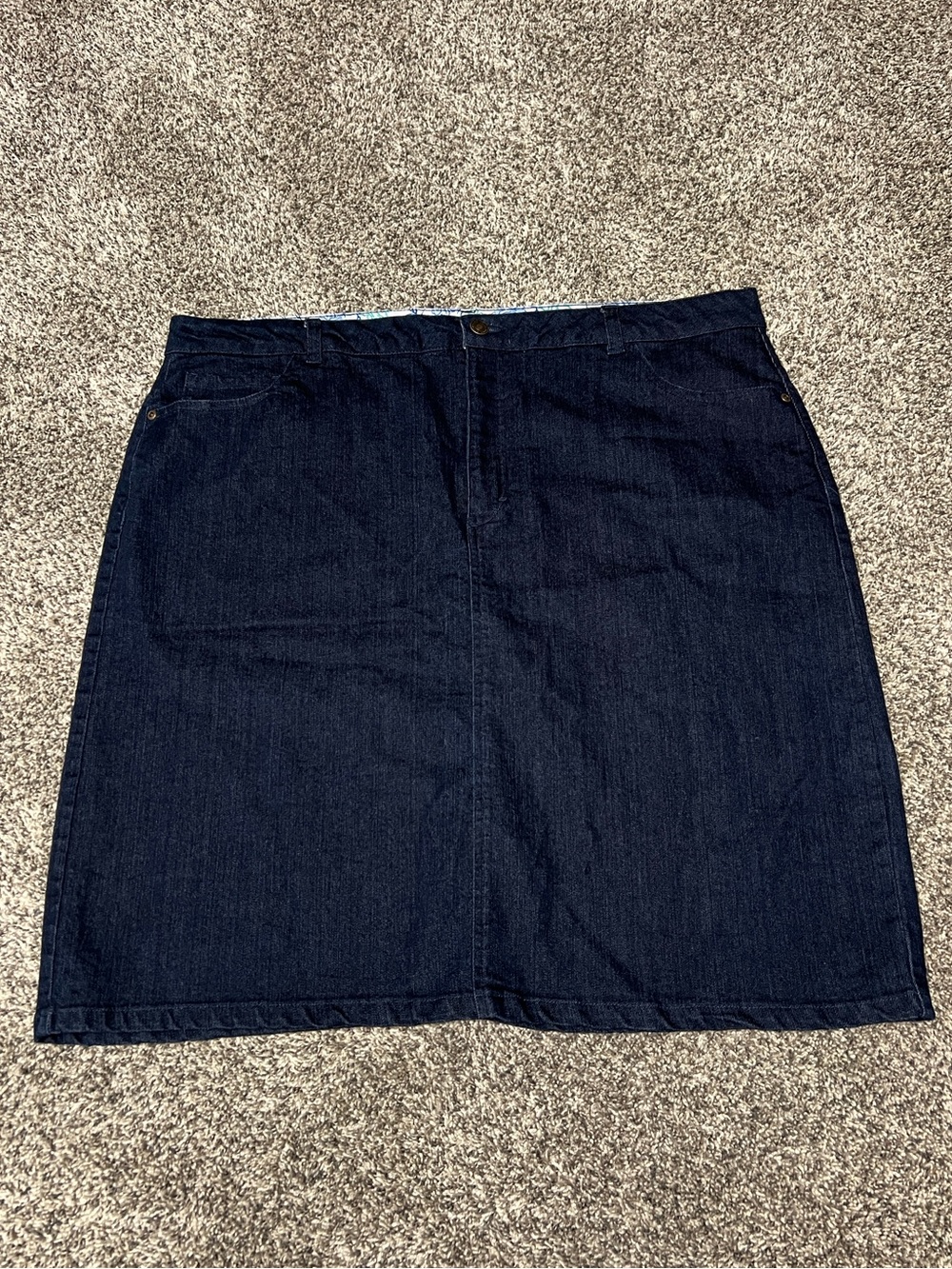 Laura Scott Knee Length Dark Wash DenimSkirt Size 18 Preppy Casual Plus Size